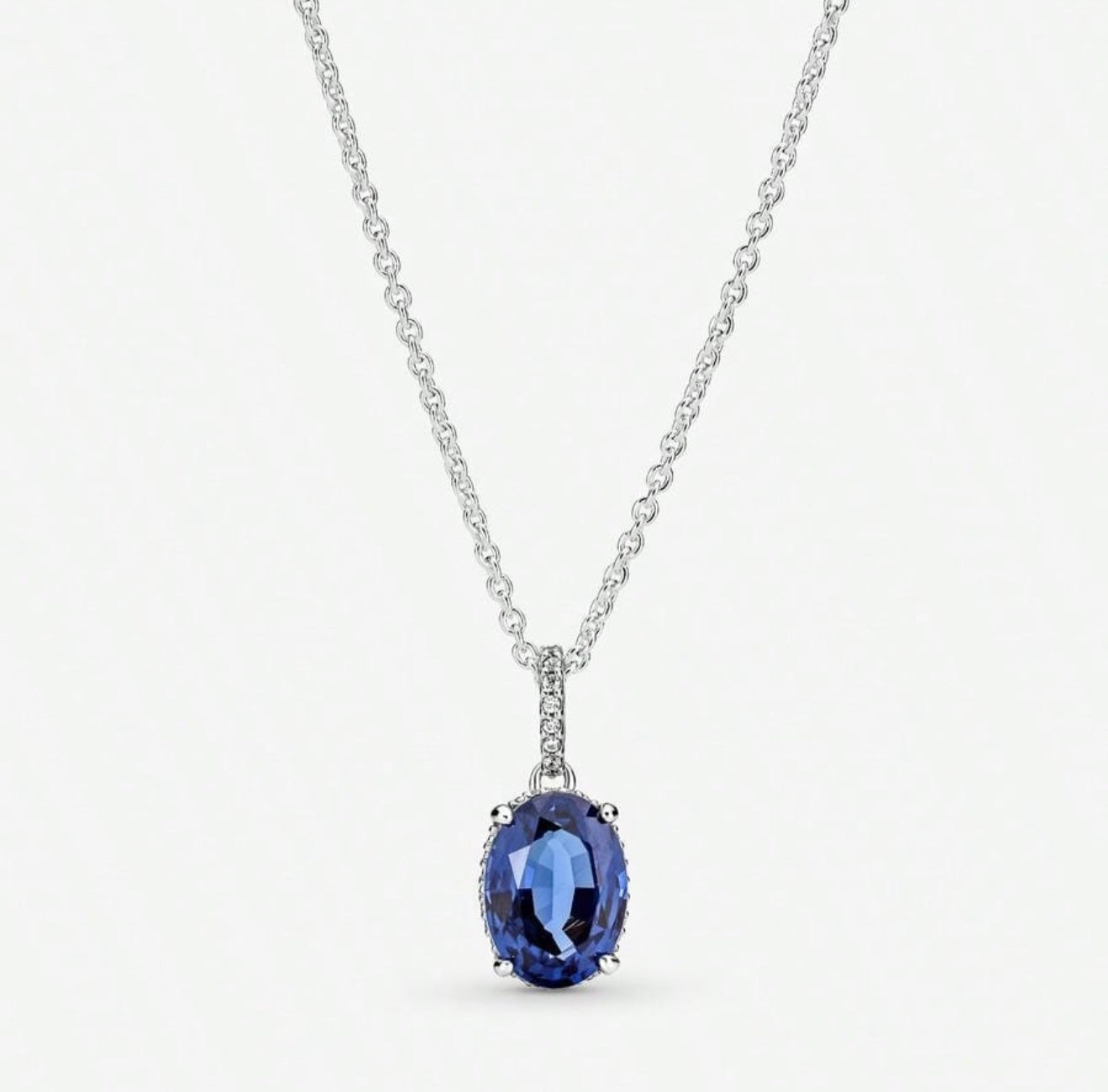 925 Sterling Silver Jewelry  Necklace with a blue Sapphire Pendant