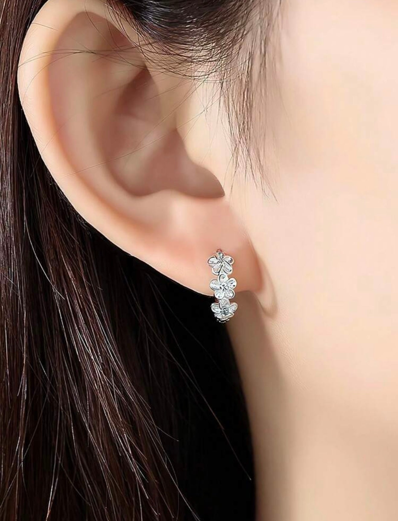 S925 Sterling Silver Earrings "Peach Blossom"