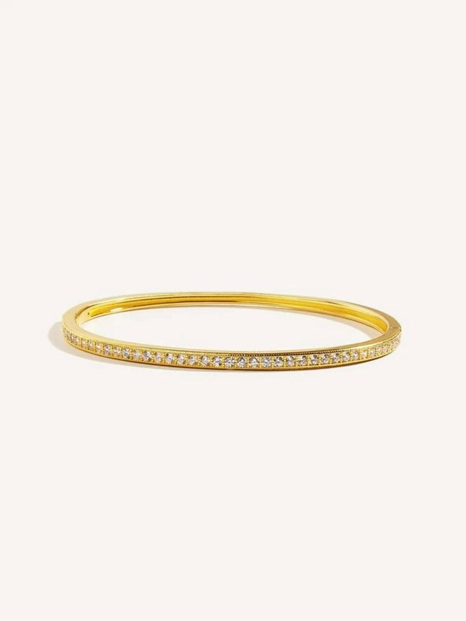 Exquisite Minimalist 925 Sterling Silver Cubic Zirconia 18K Gold Plated Women wear bracelet