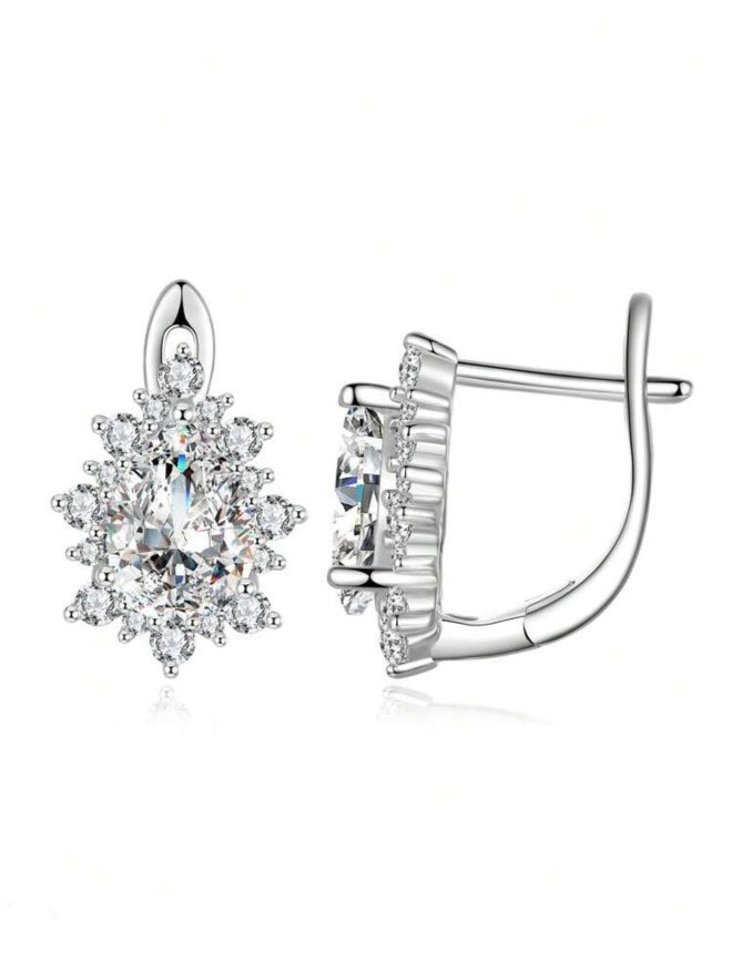 Earrings  Sparkle Water Drop Earrings  For Women 925 Sterling Silver
