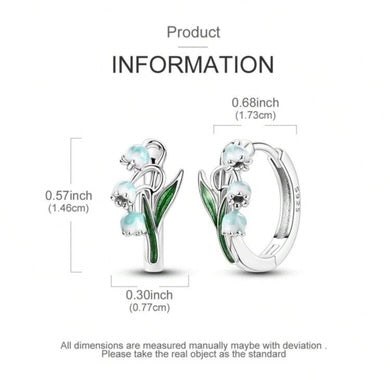 Earrings Exquisite 925 Sterling Silver Light Lily Of The Valley Earrings Elegance Flowers