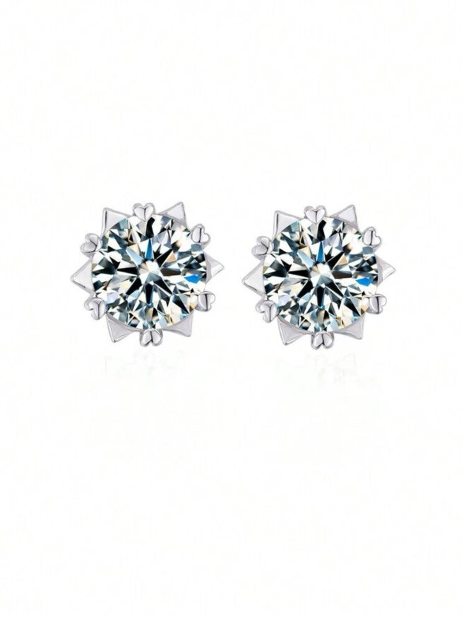 Arctic Star stud earrings 925 sterling silver with a 5mm lab-grown diamond