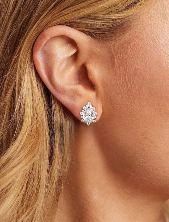 Earrings  Sparkle Water Drop Earrings  For Women 925 Sterling Silver