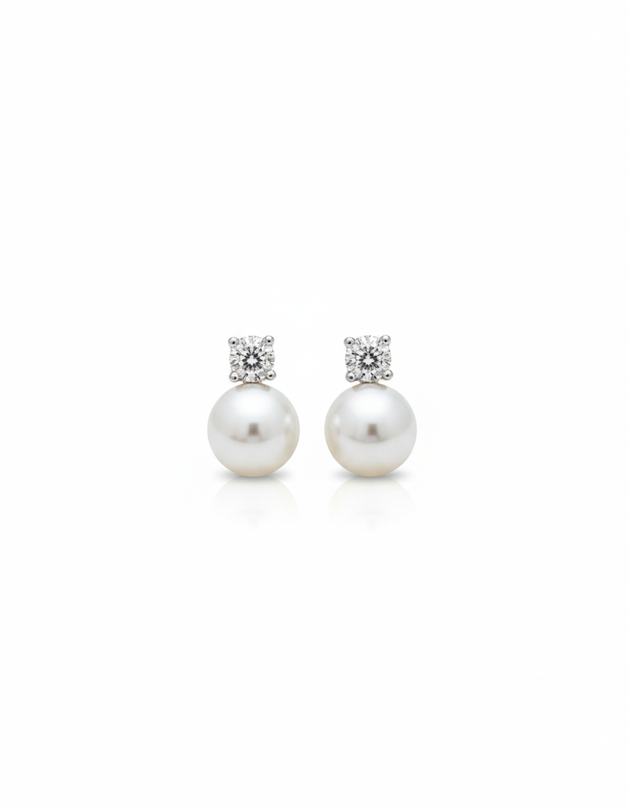 Earrings Pair Pearl & Drop Zirconia Earrings For Women S925 Sterling Silver