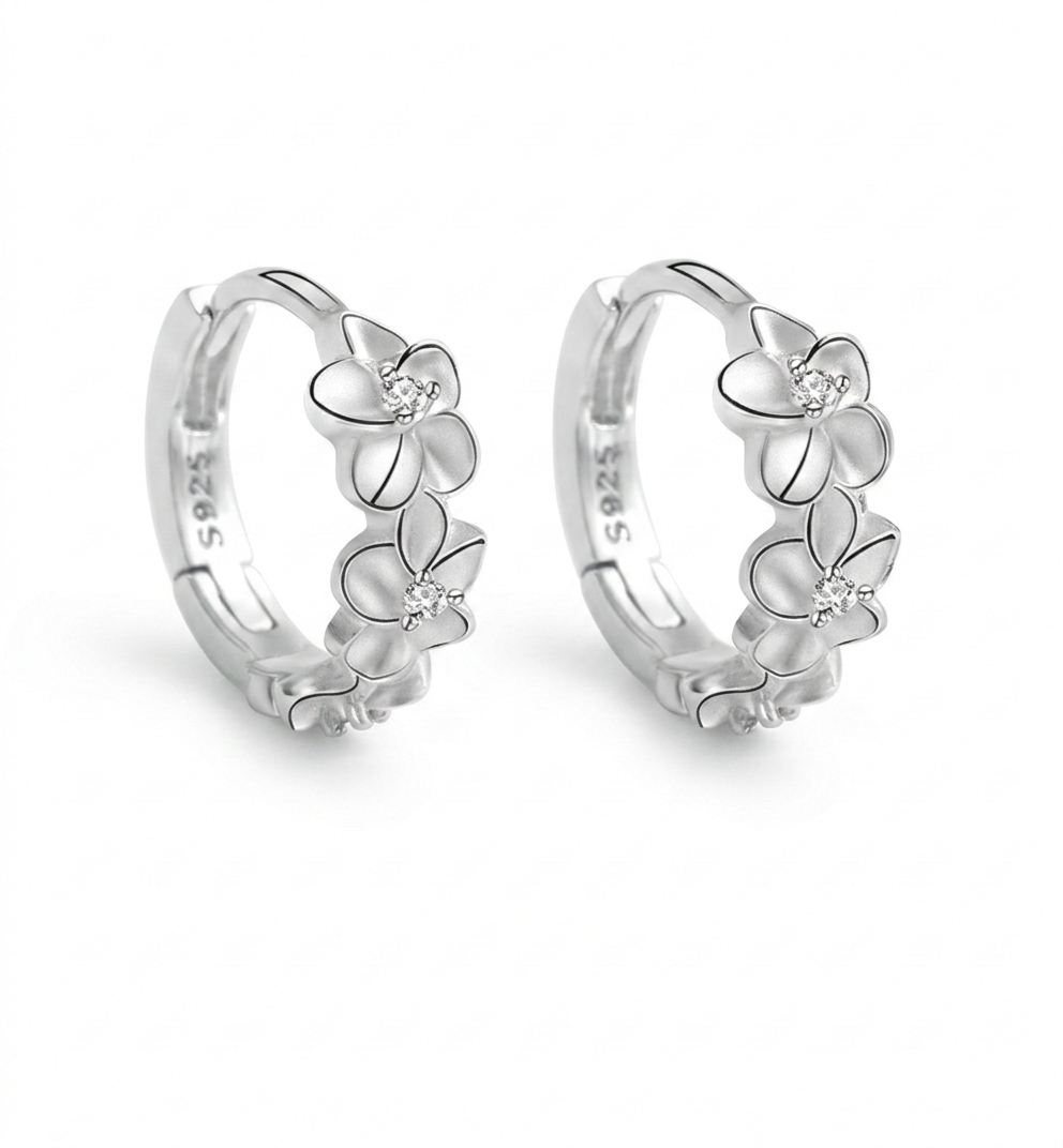 S925 Sterling Silver Earrings "Peach Blossom"